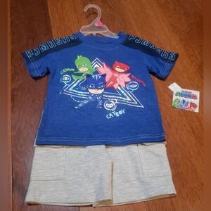 🚀 NWT PJ Masks 2-Piece Outfit Set - Catboy Gekko Owlette - Size 18mos
